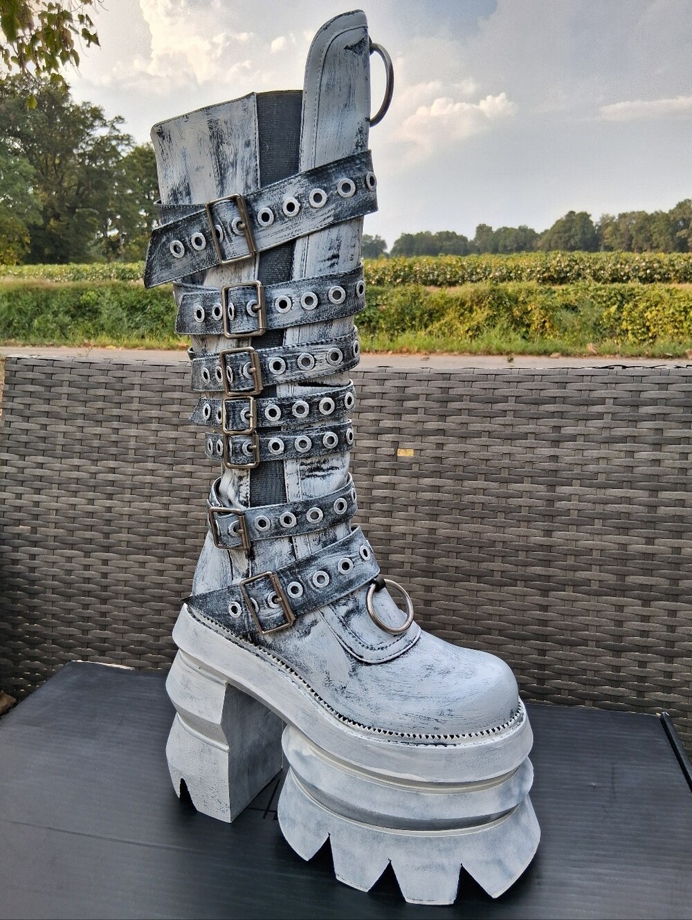 WIDOW® Never A Sellout Platform Boots - White | Size 10
